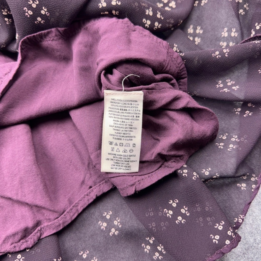 Free People Dress Womens Medium Purple Mini Long Sleeve Sheer Boho Baby Doll - Picture 11 of 12